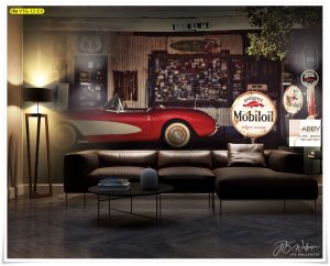 ภาพพิมพ์แต่งห้องลายรถ