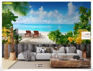 วอลเปเปอร์ติดผนังภาพชายทะเล