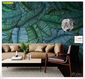 วอลเปเปอร์ติดผนังลายใบไม้