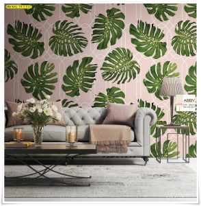 Wallpaper ติดผนังลายใบไม้