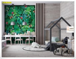 Wallpaper แต่งผนังลายใบไม้