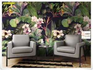 พิมพ์ภาพติดผนัง ตามขนาด ลายใบไม้