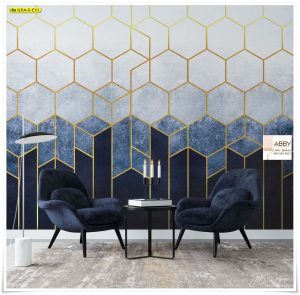Wallpaper แต่งห้องลายหกเหลี่ยม