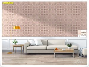 Wallpaper ติดผนังลายกระเบื้องสีชมพู