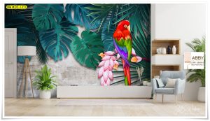 Wallpaper แต่งผนังลายนกแก้ว