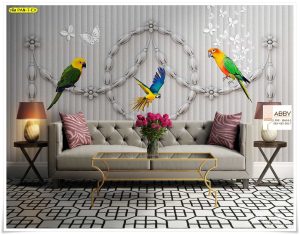 วอลเปเปอร์ติดผนังลายนกแก้ว