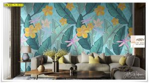 Wallpaper แต่งห้องลายใบไม้