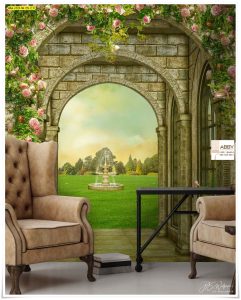 วอลเปเปอร์ติดผนังลายสวนสไตล์ยุโรป