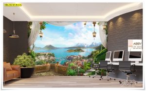 วอลเปเปอร์แต่งห้องลายวิวทะเล