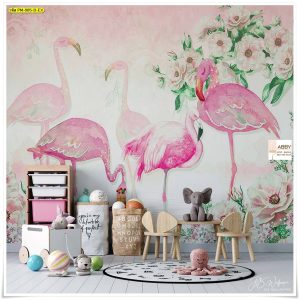 วอลเปเปอร์แต่งผนังลายนกฟลามิงโก้
