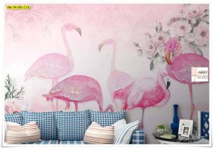 ภาพแคนวาสติดผนังลายฟลามิงโก้