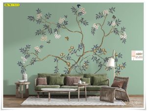 ภาพแคนวาสแต่งห้องลายดอกไม้บนกิ่งไม้