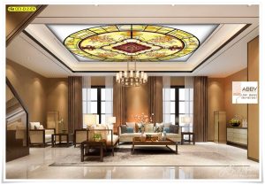 ผ้าแคนวาสติดเพดานลายหลุยส์