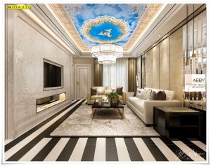 ภาพแคนวาสแต่งฝ้าเพดานลายท้องฟ้า