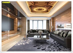 ภาพแคนวาสตกแต่งฝ้าเพดานสีทอง