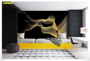 Wallpaper ติดผนังสีดำทอง