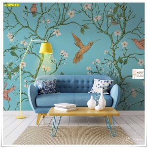 ภาพแคนวาสติดผนังลายกิ่งดอกไม้