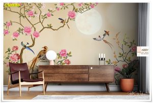 Wallpaper แต่งผนังลายดอกไม้หวาน