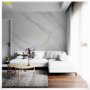 ภาพแคนวาสแต่งห้องลายหินอ่อนสีขาว