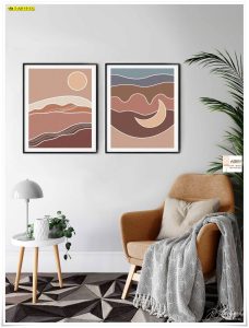 ภาพชุดผ้าแแคนวาสแต่งผนังลายมินิมอล