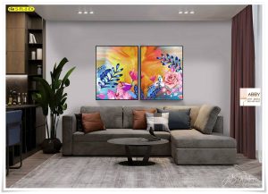 ภาพชุดติดห้องลายดอกไม้