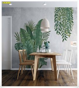 ภาพแคนวาสติดผนังลายใบไม้