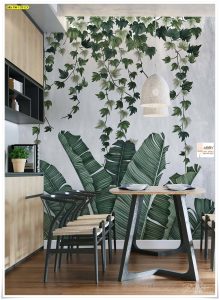 ภาพแคนวาสติดผนังลายใบไม้