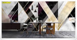 วอลเปเปอร์ติดห้องลายหินอ่อนสีดำ