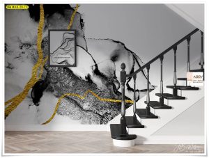 ภาพแคนวาสติดผนังลายหินอ่อน