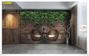 Wallpaperติดห้องลายอิฐไม้