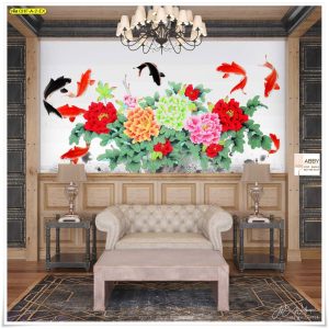 Wallpaperแต่งห้องลายปลาคาร์ฟ