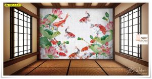 Wallpaperแต่งผนังลายปลาคาร์ฟ