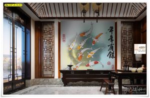 Wallpaperติดผนังลายปลาคาร์ฟ