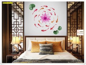 ภาพแคนวาสติดห้องลายปลาคาร์ฟ