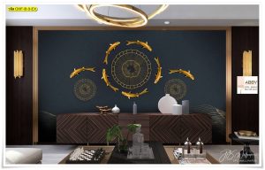 Wallpaperติดผนังลายปลามงคล