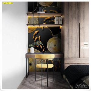 วอลเปเปอร์ติดผนังห้องลายปลามงคล