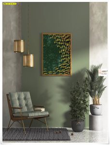 ภาพติดผนังแต่งผนังห้องลายปลาทอง