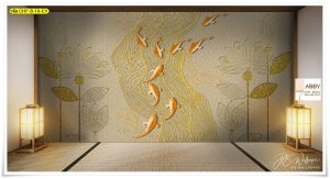 ภาพแคนวาสแต่งผนังลายปลาสีทอง