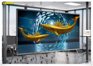 วอลเปเปอร์แต่งห้องลายวาฬทอง