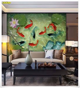 ภาพแคนวาสแต่งห้องลายปลาคาร์ฟ