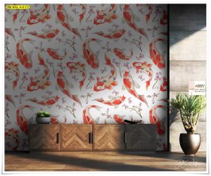 ภาพแคนวาสติดห้องลายปลาคาร์ฟ