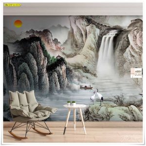 Wallpaperแต่งห้องลายภาพวาดน้ำตก