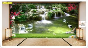 ภาพแคนวาสเสริมมงคลลายน้ำตก