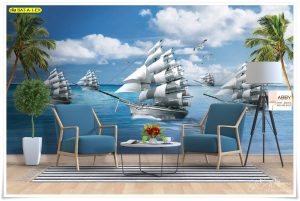 วอลเปเปอร์ติดผนังลายเรือสำเภา