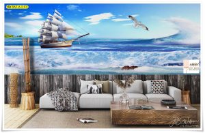 วอลเปเปอร์สั่งพิมพ์ลายเรือสำเภา