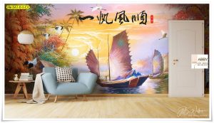 ภาพติดผนังลายเรือสำเภา