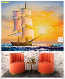 วอลเปเปอร์พิมพ์ลายเรือสำเภา