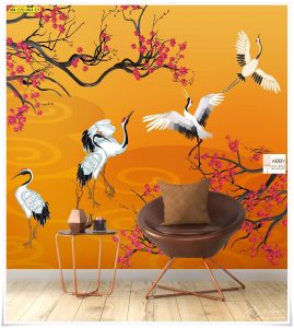 ภาพแคนวาสแต่งผนังลายนก