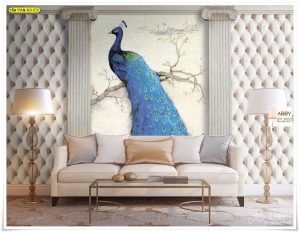 ภาพติดผนังลายนกยูง