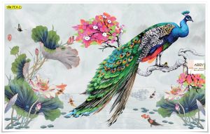 Wallpaper แต่งห้องลายนกยูง